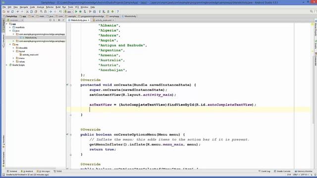 Android Tutorial for Beginners 24 # Android AutoCompleteTextView Control смотреть онлайн