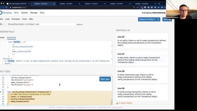 Drew Dennison - Detect complex code patterns using semantic grep смотреть онлайн