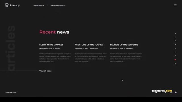 Ramsay - Personal CVResume WordPress Theme cv website vcard Build Website смотреть онлайн