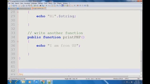Part 10 -3 single level inheritance in php with example смотреть онлайн