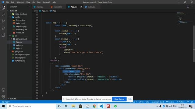 Counter Using React.Js free Source Code смотреть онлайн