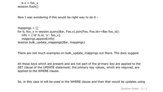 MySQL : Using bulk_update_mappings in SQLAlchemy to update multiple rows with different values смотреть онлайн