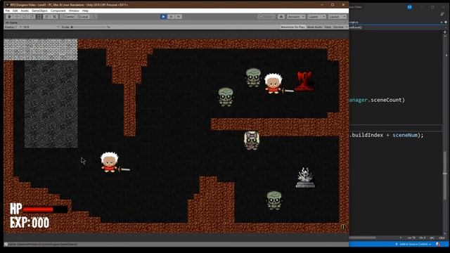 Unity Dungeon Crawler Tutorial 2D Game - Part 6 - Infinitely Repeating Levels or Scenes- Free Asset смотреть онлайн