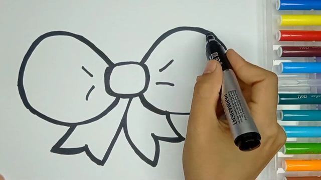 Bolalar uchun bantik rasm chizish //Drawing rainbow bow children //Рисование бабочки для детей смотреть онлайн