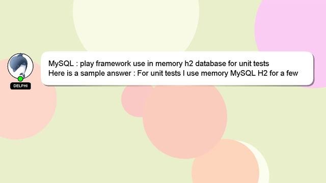MySQL : play framework use in memory h2 database for unit tests смотреть онлайн