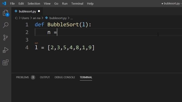 BubbleSort in Python смотреть онлайн