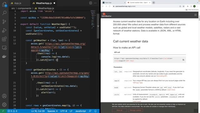 Build a Weather App with React and OpenWeather | React Weather App Tutorial смотреть онлайн