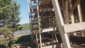 Строительные леса своими руками.высотой 6 метров.из доски 50х150х6метров