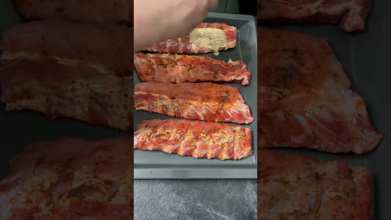 Свиные ребрышки в духовке #food #рёбра #еда