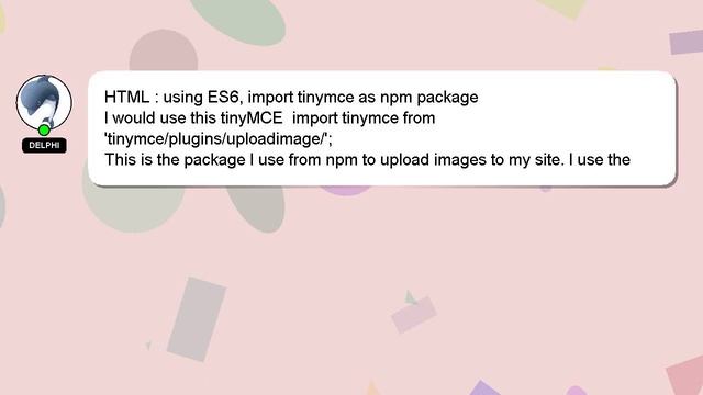 HTML : using ES6, import tinymce as npm package смотреть онлайн