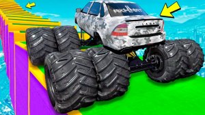 КАК ДАЛЕКО СМОЖЕТ ЧИТ МОНСТР ТРАК ЗАБРАТЬСЯ ПО СТУПЕНЬКАМ ЛЕСТНИЦЫ? ЭКСПЕРИМЕНТЫ ГТА 5!