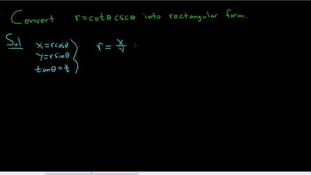 Converting the Polar Equation r = cot(theta)csc(theta) Into Rectangular Form смотреть онлайн