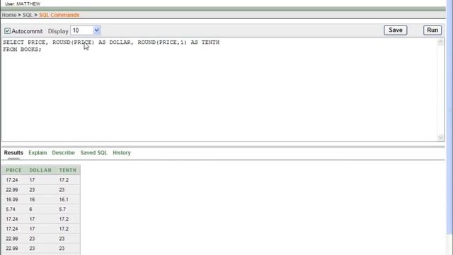 SQL with Oracle 10g XE Using the ROUND and FLOOR Functions смотреть онлайн