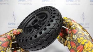 Колесо литое 8х2.4 (переднее) для инвалидной коляски с отверстиями в форме сот