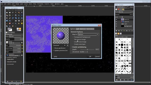GIMP 2.8 3D Creating Outer Space & Planets смотреть онлайн