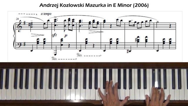 Andrzej Kozlowski Mazurka in E Minor Piano Tutorial смотреть онлайн
