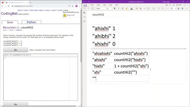 Recursion - 1 (countHi2) Java Solution || Codingbat.com смотреть онлайн