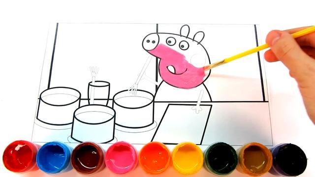 Peppa Pig Baby Alexander Kids Fun Art Activities Coloring Book Pages with Colored Markers смотреть онлайн