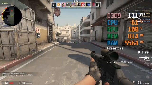 AMD Radeon RX 560 -- AMD Athlon X4 860K -- CSGO FPS Test Dust 2 720p