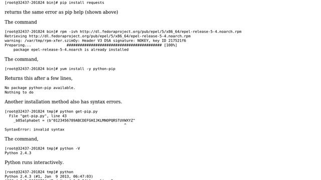 Can't install python requests library on Centos 5.11 смотреть онлайн