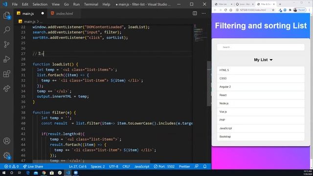 Sorting Lists in JavaScript смотреть онлайн