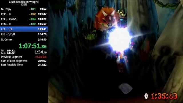 Crash Bandicoot: Warped 105% Speedrun in 2:13:33 смотреть онлайн