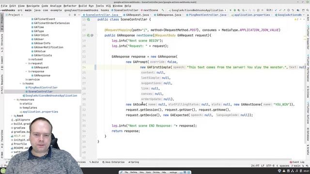 Spring Boot API for Google Actions Webhook смотреть онлайн