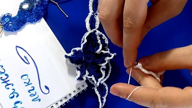 БРАСЛЕТ КРЮЧКОМ " СИНЕЕ ОЧАРОВАНИЕ " ) МОТИВЫ ИРЛАНДСКОГО КРУЖЕВА))1 ЧАСТЬ)irish crochet lace смотреть онлайн