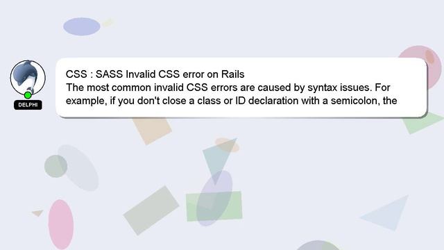 CSS : SASS Invalid CSS error on Rails смотреть онлайн