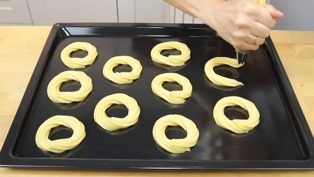 Заварные ПИРОЖНЫЕ "Кольца с Творожным Кремом" : так просто, бюджетно, но как же вкусно! смотреть онлайн