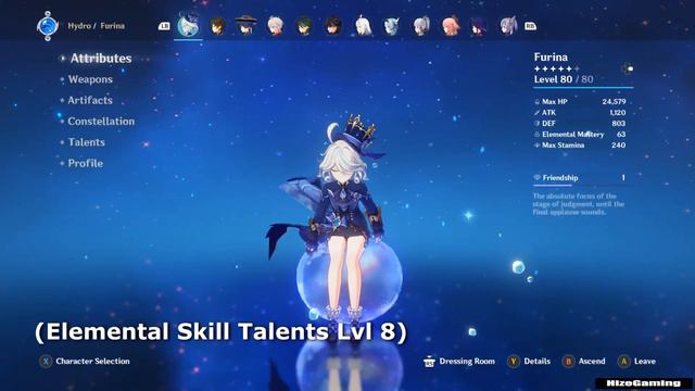 Furina Elemental Skill Talents Showcase - Genshin impact смотреть онлайн