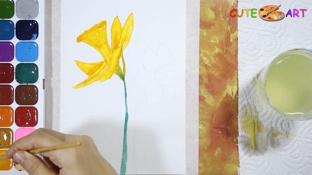 Как нарисовать ВЕСЕННИЕ ЦВЕТЫ НАРЦИССЫ акварелью смотреть онлайн