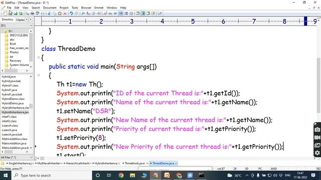 Java Program For Methods Of A Thread Class || Methods Of A Thread Class | Thread Class Methods(Java