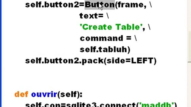 Python Step03 GUI Dbase Iface Button2 - Create Table смотреть онлайн