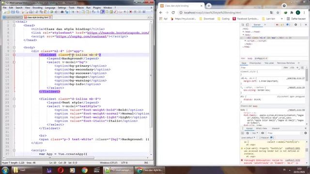 Tutorial Vue JS 3 - Class dan style binding