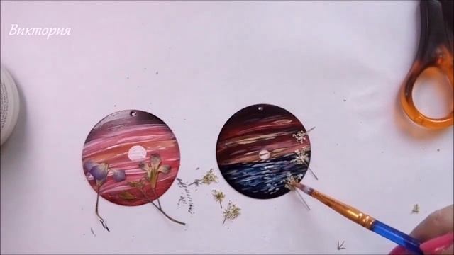 Украшения, роспись, сухоцветы и эпоксидная смола/Bijouterie, painting, dried flowers and epoxy смотреть онлайн