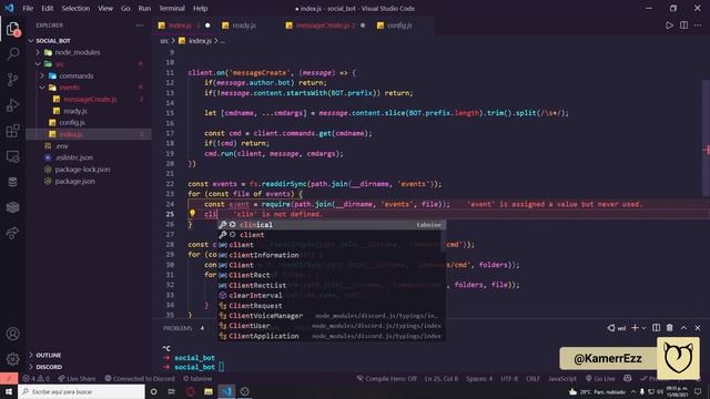 como hacer un event handler discord js v13/v14 смотреть онлайн