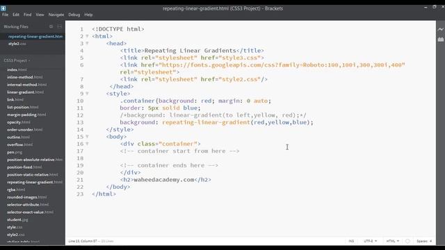 CSS3 tutorial for beginners Repeating gradient tutorial - 51 смотреть онлайн