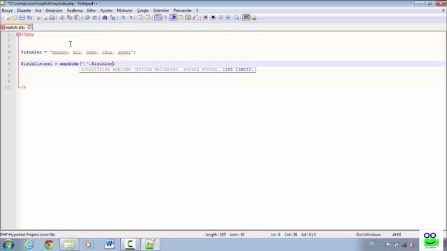 php explode fonksiyonu kullanımı смотреть онлайн
