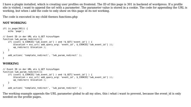 Wordpress: if is_page() is not working with wp_redirect смотреть онлайн