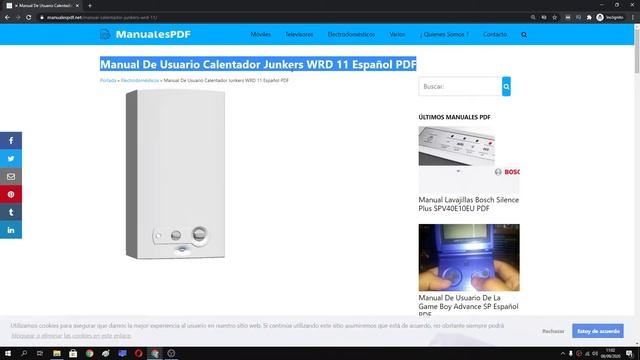Manual De Usuario Calentador Junkers WRD 11 Español PDF ??? смотреть онлайн