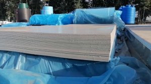 Листовой полипропилен, серый, толщина -  5 мм, размер - 1,5 x 3 м, с УФ-защитой