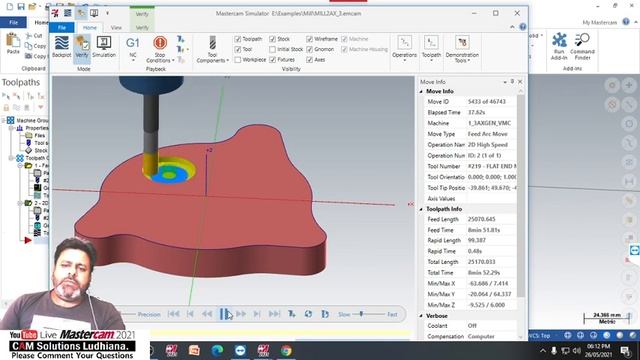 Mastercam 2021Tutorial| Mastercam 2022 Transform toolpath | Mastercam 2022 3D Programming смотреть онлайн