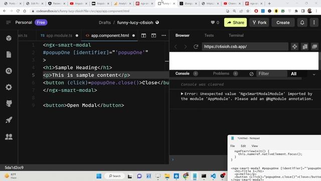 Angular 14 ngx-smart-modal Example to Show Popup Modal Window With Data & Close Button in TS смотреть онлайн