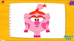 Как Нарисовать Нюшу из Смешариков для Детей. Учимся Рисовать Героев Мультфильма. Уроки Рисования