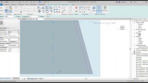 Наклонная стена с витражом в revit