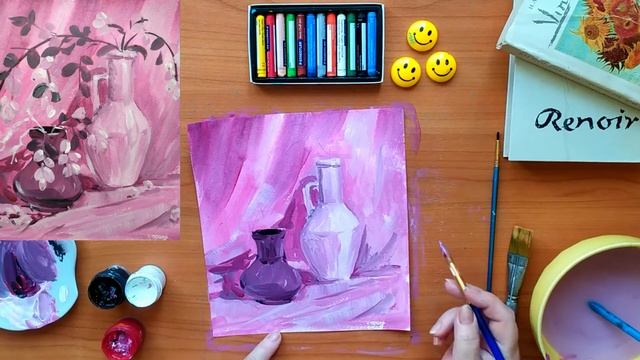 Простой натюрморт. Монохромная живопись | A simple still life. Monochrome painting. смотреть онлайн