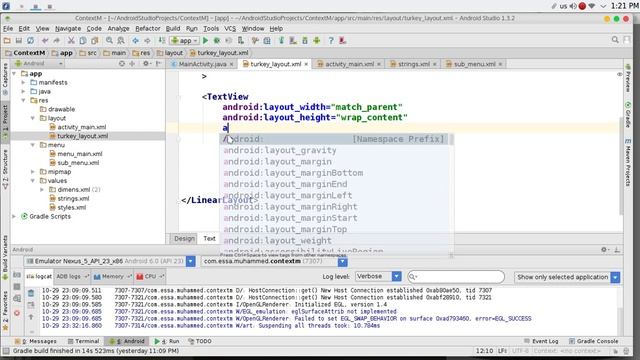 102 Android Studio Context menu смотреть онлайн