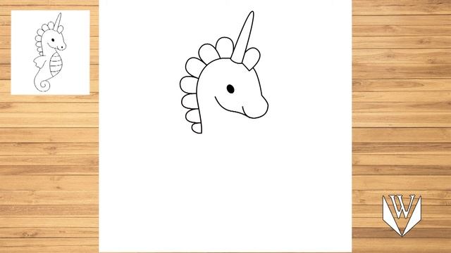 Как нарисовать морской конь единорог шаг за шагом, Easy Draw | Скачать бесплатно раскраски смотреть онлайн