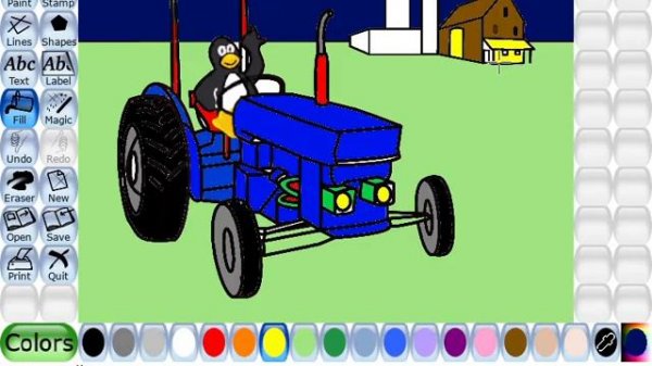 Tux Paint Tutorial- Easy Drawing of Village Scene | Tux paint lesson | Tux paint tutorial